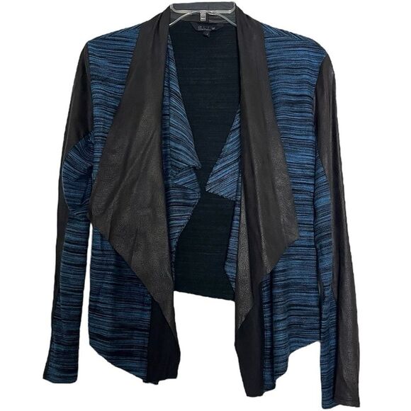 Babakul Open Jacket Faux Leather Cascading Front Cardigan Anthropologie Medium - Picture 1 of 7